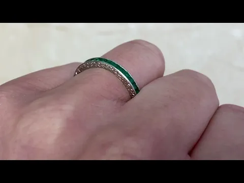 Emerald and Platinum Wedding Band - Sullivan Band - Hand Video