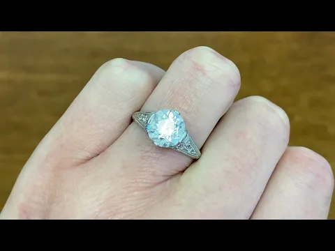 2.05ct Center Old European Cut Diamond Engagement Ring - Aveyron Ring - Hand Video