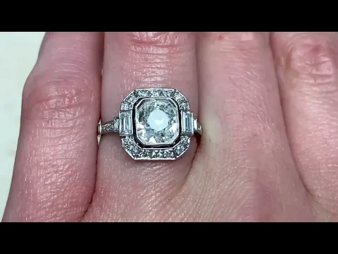 1.22ct Antique Cushion Cut Diamond Engagement Ring  - Westmorland Ring - Hand Video