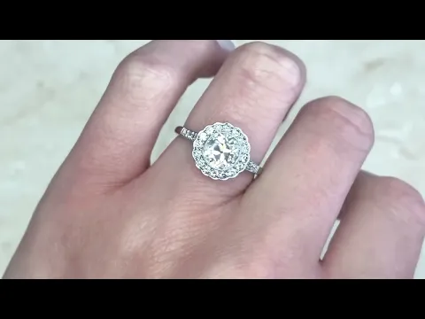 1.35ct Floral Cluster Halo Diamond Engagement Ring - Charlotte Ring - Hand Video