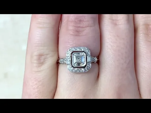 GIA certified 0.89 carat Asscher cut diamond engagement ring - Cannock Ring - Hand video