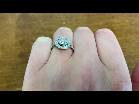 1.10 Carat Diamond Halo Ring - Ridgefield Ring - Hand Video