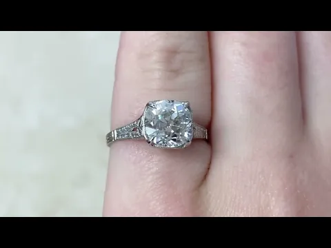 1.72 carats old European cut diamond in a prong setting - Abilene Ring - Hand video