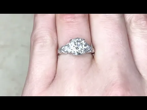 2.02ct Center Old European Cut Art Deco Diamond Engagement Ring - Banbury Ring - Hand Video
