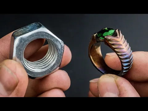 Turned a Hex Nut into BEAUTIFUL Ring- Using Only Hand Tools