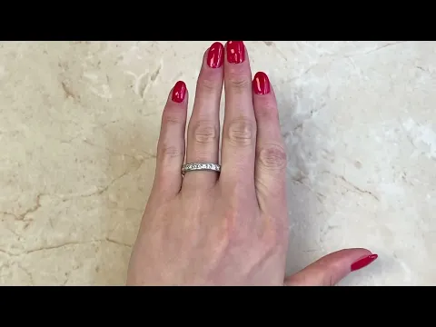 Hand Crafted Princess Cut Platinum Eternity Band - Princess Cut Wedding Band - Hand Video