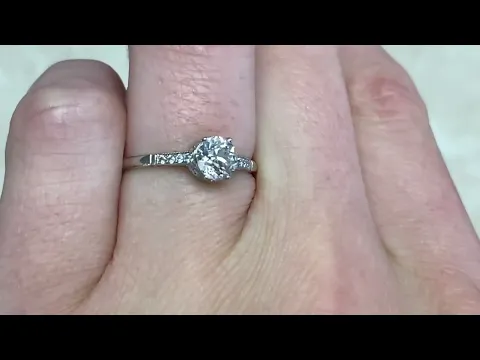 0.59ct Old European Cut Diamond Platinum Engagement Ring - Wheaton Ring - Hand Video