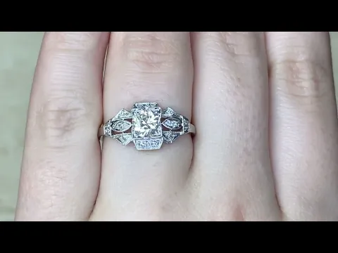 0.61 carat old European cut diamond engagement ring - Granada Ring - Hand video