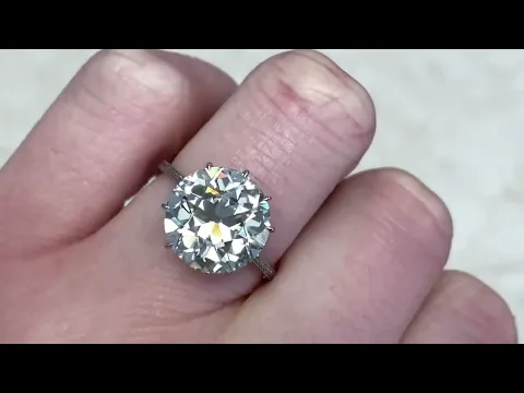 Art Deco 5.81ct Solitaire Diamond Engagement Ring Circa 1920 - Hand Video - Haydon Ring
