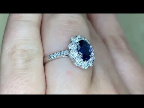 1.32 Carat Oval Sapphire Ring - Fairmonte Ring - Hand Video