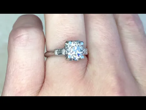 Art Deco 1.06ct Old European Cut Diamond Engagement Ring - Southwell Ring. Circa 1935 - Hand Video