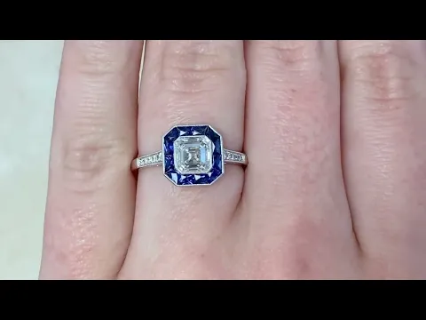 GIA-certified 1.01-carat Asscher cut diamond halo engagement ring - Montgomery Ring - Hand video
