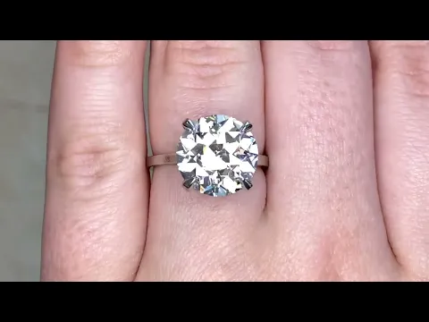 5.04ct Center GIA Certified Old European Cut Diamond Engagement Ring - Garland Ring - Hand Video