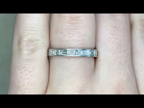Diamond band features approximately 1.00 carats of baguette-cut diamonds - Sumner Band - Hand video