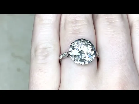 Art Deco 3.24ct Center Old European Cut Diamond Engagement Ring  - Stafford Ring - Hand Video