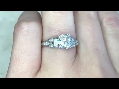 Leaf Motif Diamond Engagement Ring - Tullamore Ring. Circa 1915 - Hand Video
