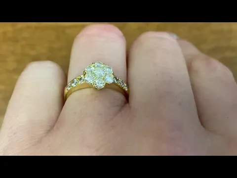 0.85ct Original Van Cleef and Arpels 18k Yellow Gold Cluster Ring - VCA Custer Ring - Hand Video