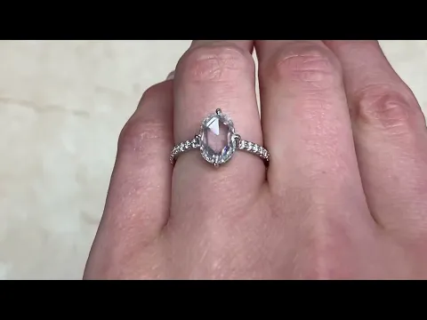 1.35ct Center GIA Certified Rose Cut Diamond Engagement Ring - Bridgewater Ring - Hand Video