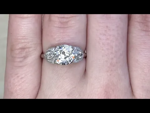 GIA-certified 1.51 carat prong set old European cut diamond - Amalfi Ring - Hand video