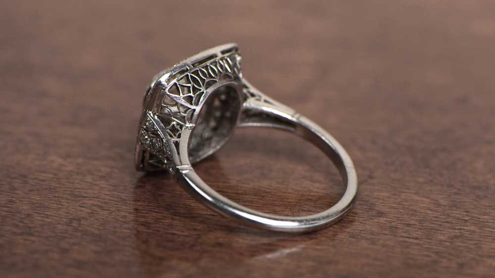 Engagement Ring with Detailed Filigree