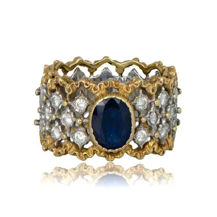Vintage Buccellati Emerald Ring - Estate Diamond Jewelry