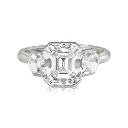 Three Stone Emerald Cut Diamond Engagement Ring Deansgate Ring 13601-TV-1000PX