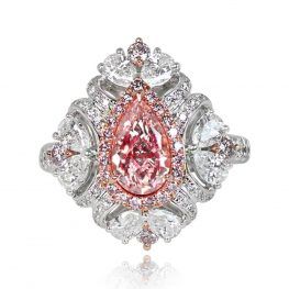 Pear-Shape Light Brown Pink Fancy Diamond Ring - Champs-Elysees Ring vmk13 TV