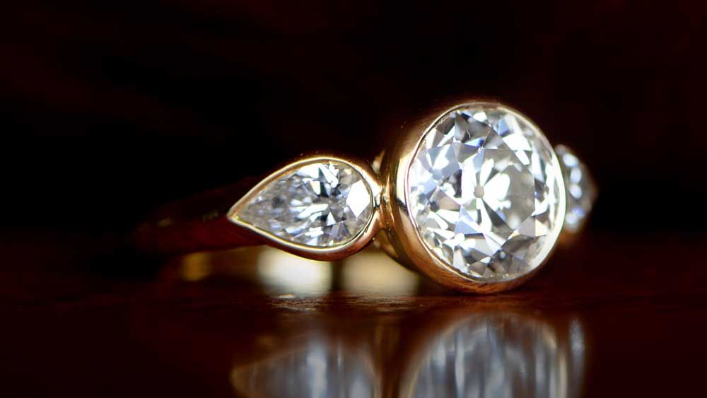 Bezel Set Diamond Gold Ring