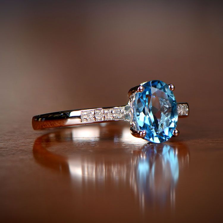 Blue Topaz December Birthstone Ring
