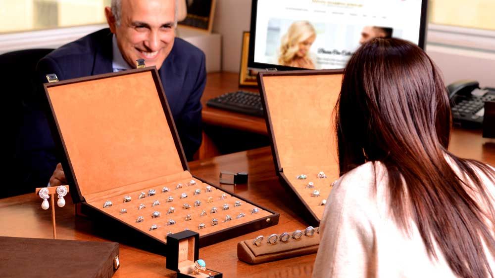 Estate Diamond Jewelry Showroom Appointment with Afshin
