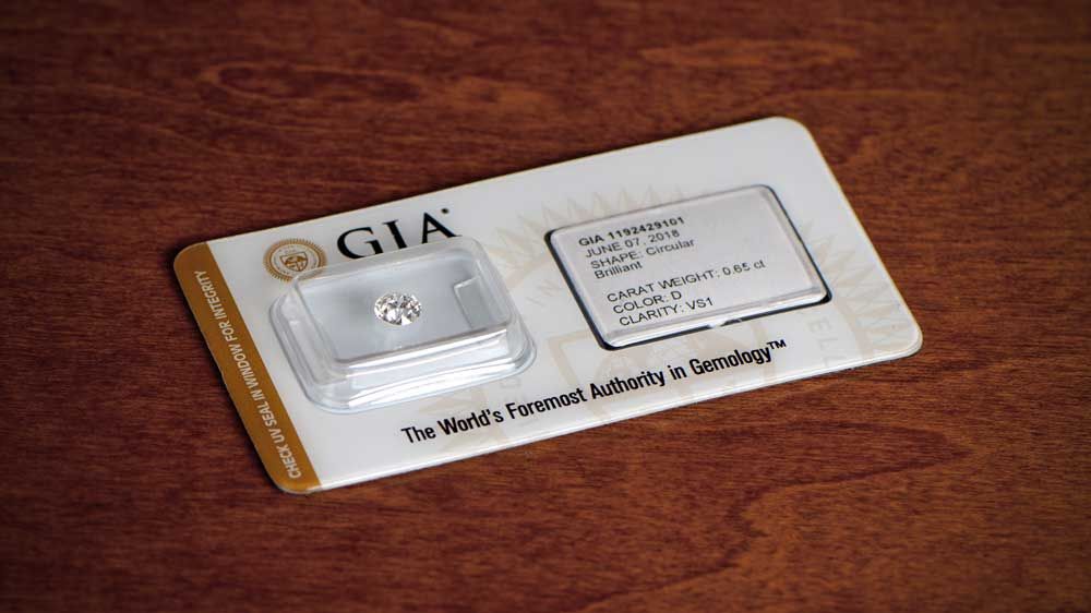 GIA D Color Diamond in UV Seal
