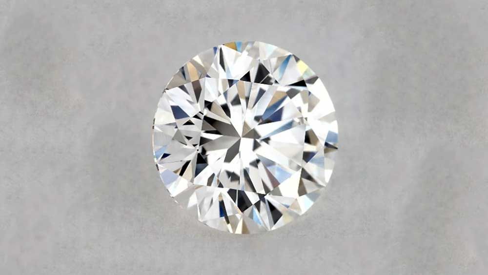 Brilliant Cut Diamond on Grey Background