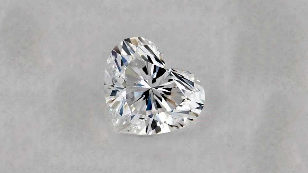 Brilliant Heart Cut Shaped Diamond on Grey Background