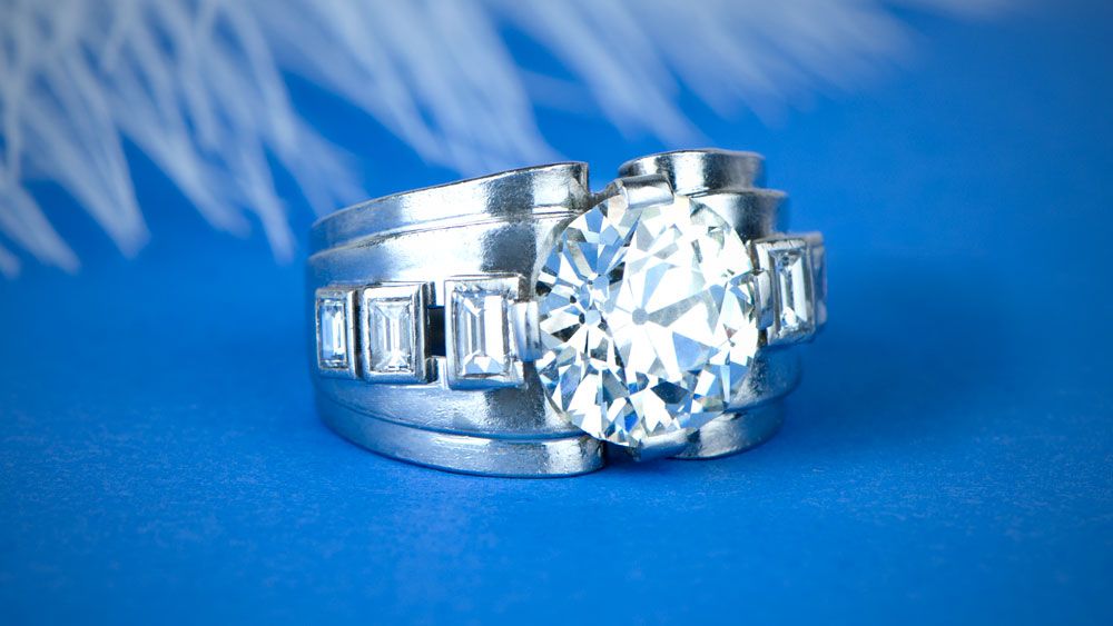 Retro Style Engagement Ring