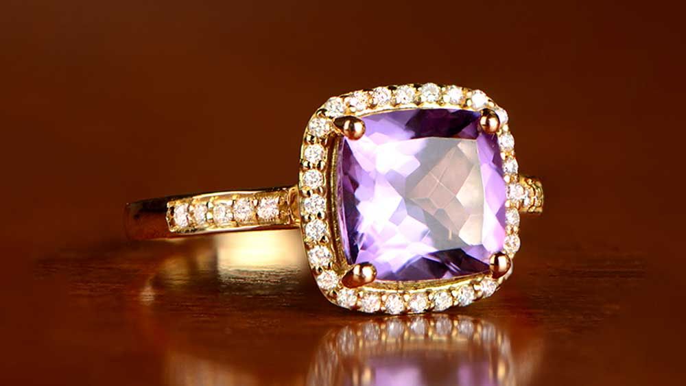 Amethyst Ring with 18K Gold