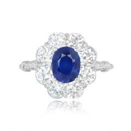1.56ct Oval Cut Sapphire Engagement Ring - Kingston Ring 14744 TV