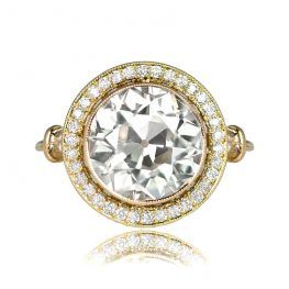 Astoria Yellow Diamond Old European Cut Diamond Engagement Ring with halo 13233