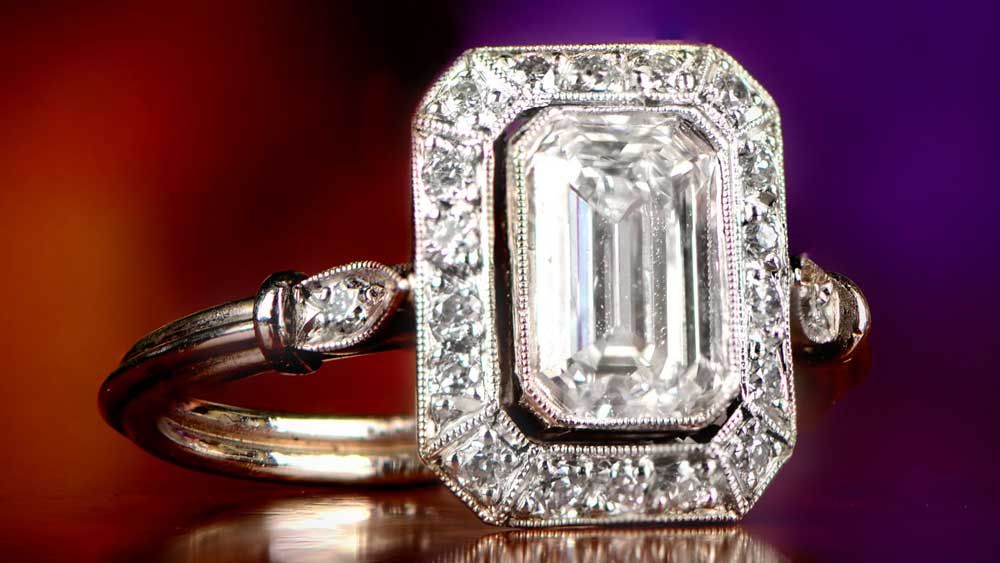 Vichy Diamond Emerald Cut Engagement Ring
