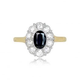Kirkwall ring oval cut sapphire bezel set ring 14746-TV-1000PX