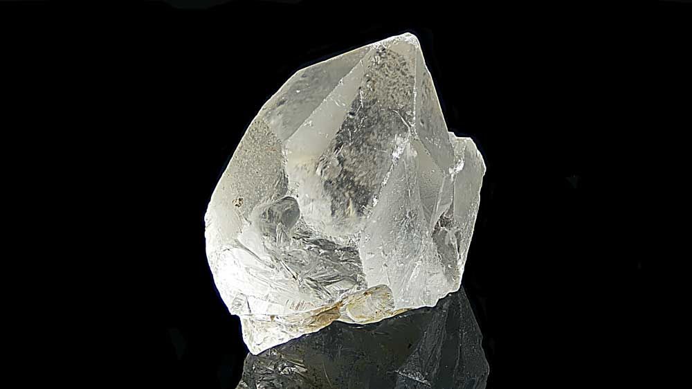 Raw Diamond With Reflection And Black Background