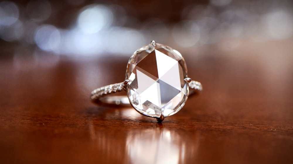 Rose Cut Diamond Engagement Ring RD3227 Artistic