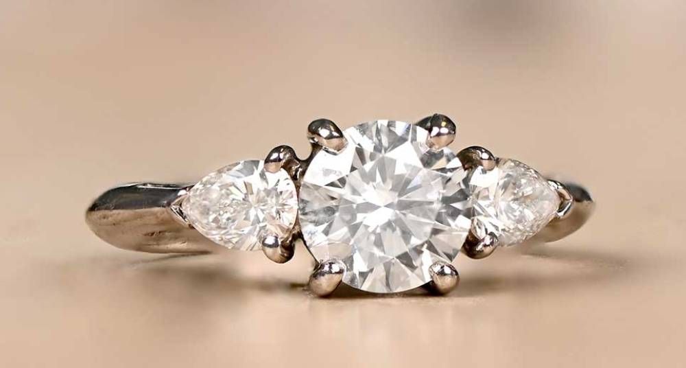 Tiffany Diamond Ring Featuring Two Pear Shaped Diamonds