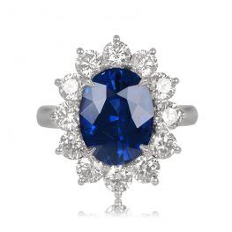 Sapphire and Diamond Cluster Ring Wharton Ring