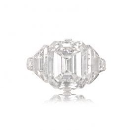 Diamond Ring Emerald Cut 5.12 carat G color VS1 Clarity GIA Certified - Porto Ring