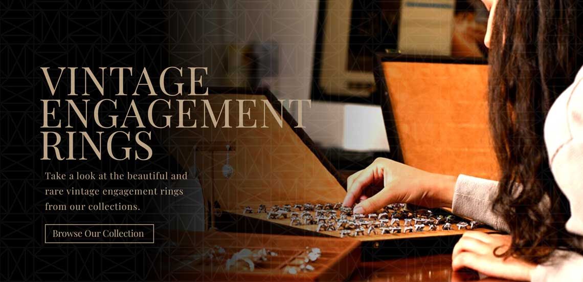 Estate Diamond Jewelry Vintage Engagement Ring Web Banner