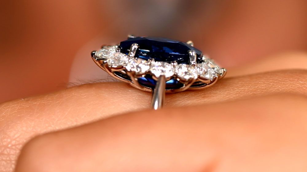 Princess Diana Inspiration Sapphire and Diamond Ring