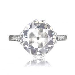 Platinum 5.21ct Old European Diamond Solitaire Ring - Hemingway Ring