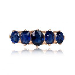 Oval Cut Sapphire Five Stone Ring - Somerset Ring 14715 TV