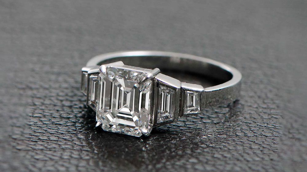 engagement rings for $35000 emerald cut diamond ring