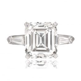 5.09 Carat Emerald Cut Diamond Ring Baywood Ring Top View